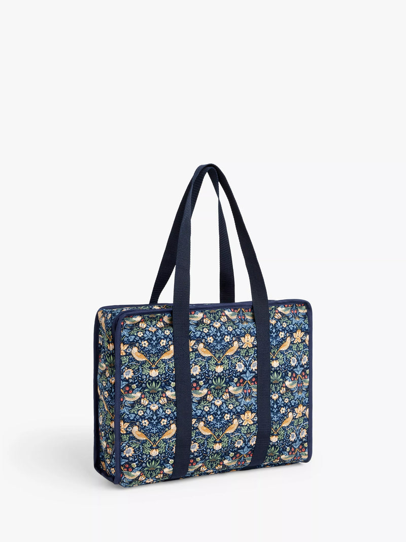 John Lewis William Morris Strawberry Thief craft storage bag in navy, UK version