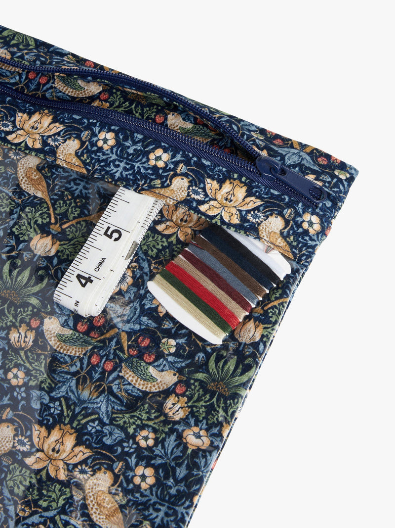 John Lewis Strawberry Thief craft storage pouch in navy, UK version