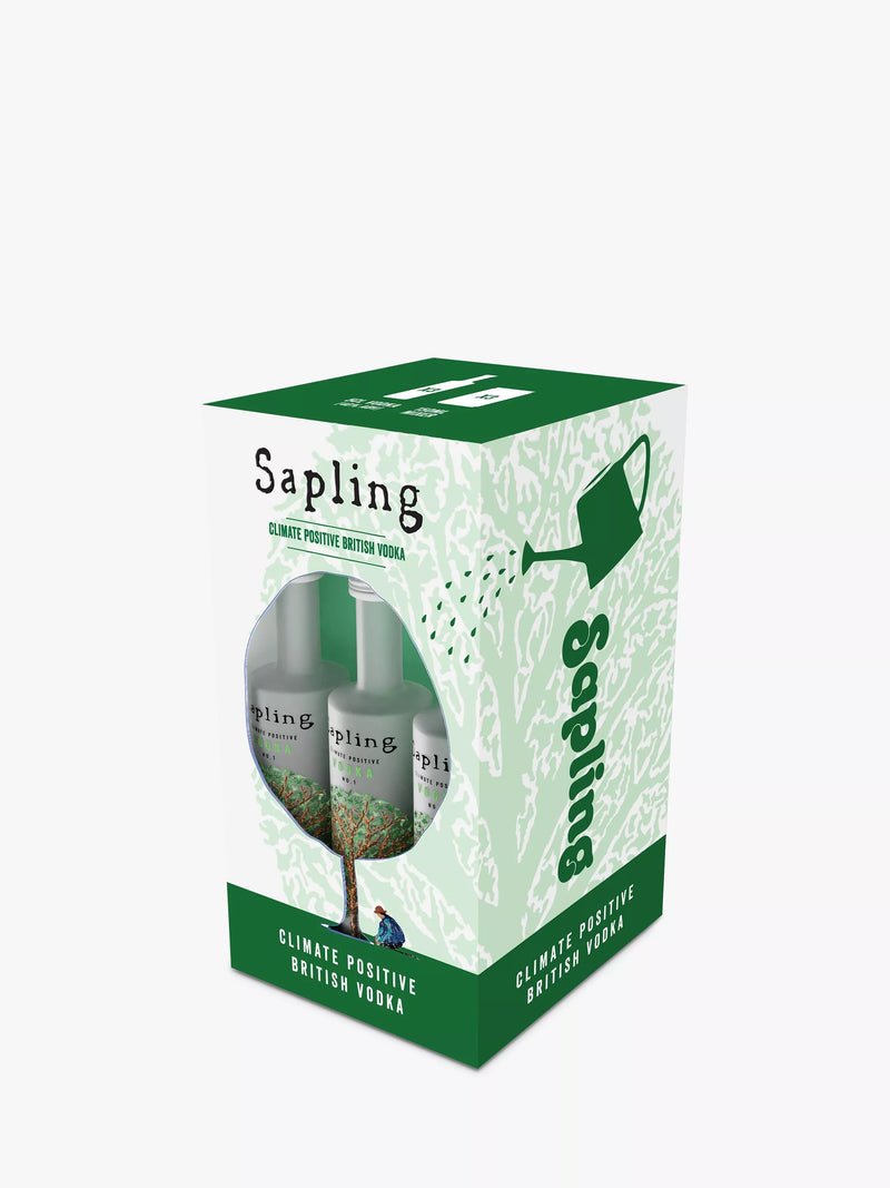 Sapling Spirits vodka gift set with mixers and recipe card, 3x5cl and 3x15cl bottles (British brand)