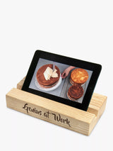 Treat Republic Personalised Oak Single Kitchen Recipe Book or Tablet Holder Brown