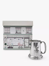 Silver Christening Pewter Tankard with Teddy Bear Motif