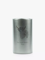 Totally About You Personalised Highland Cow Silver Stainless Steel Wine Cooler