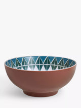 Fine China Serving Bowl, 20cm, Red and Multi Pattern
