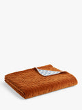 John Lewis reversible quilted cotton velvet bedspread with floral print rust blue, UK version