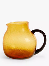 Amber Tinted Bubble Glass Jug, 2 Litre Capacity