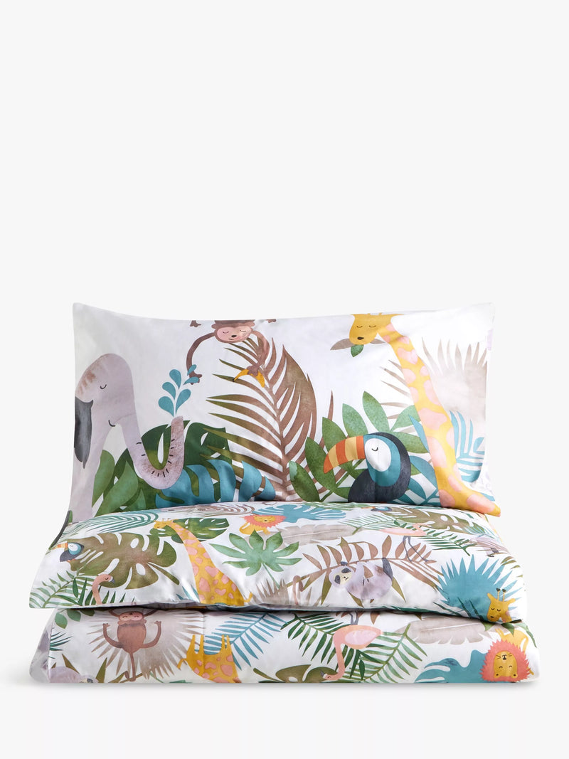 John Lewis kids' reversible safari duvet cover and pillowcase set, UK version