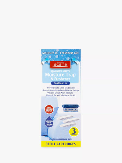 Acana Moisture Trap Refill Cartridges Fridge Freshener Set of 3