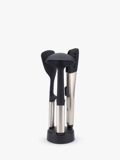 Heat-Resistant Silicone Kitchen Utensil Set with Stainless-Steel Handles, 3-Piece