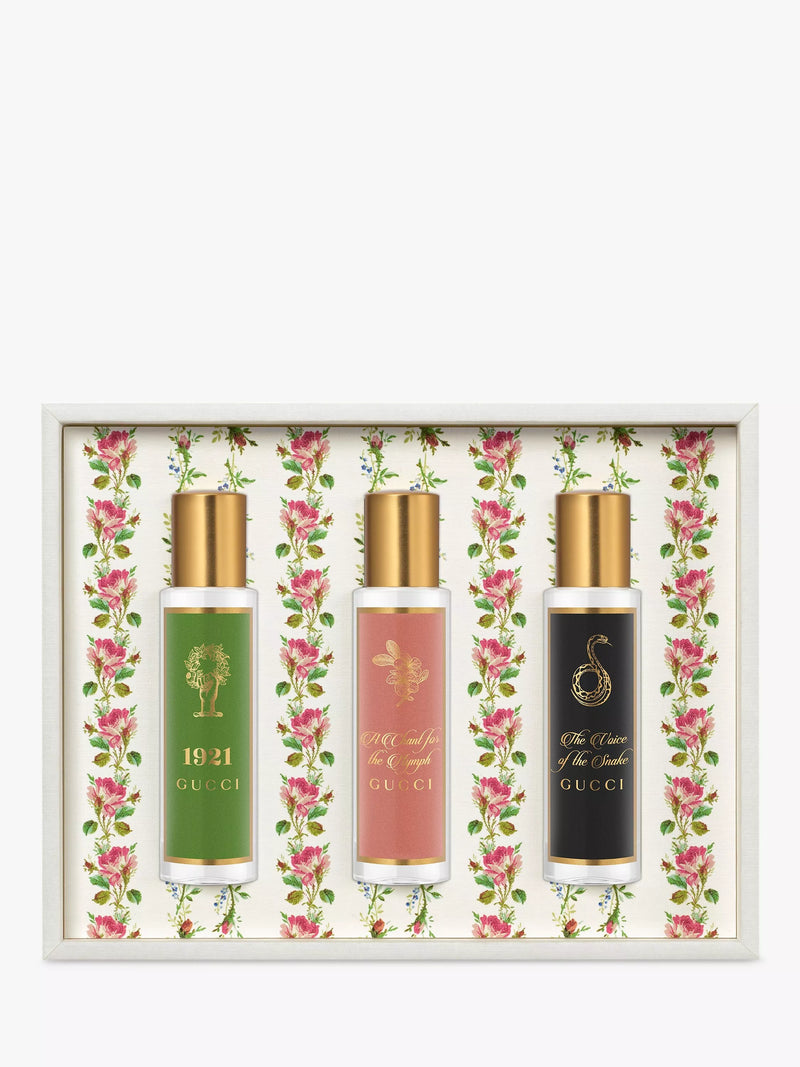 Gucci Eau de Parfum travel spray gift set, 3 x 15ml, UK version