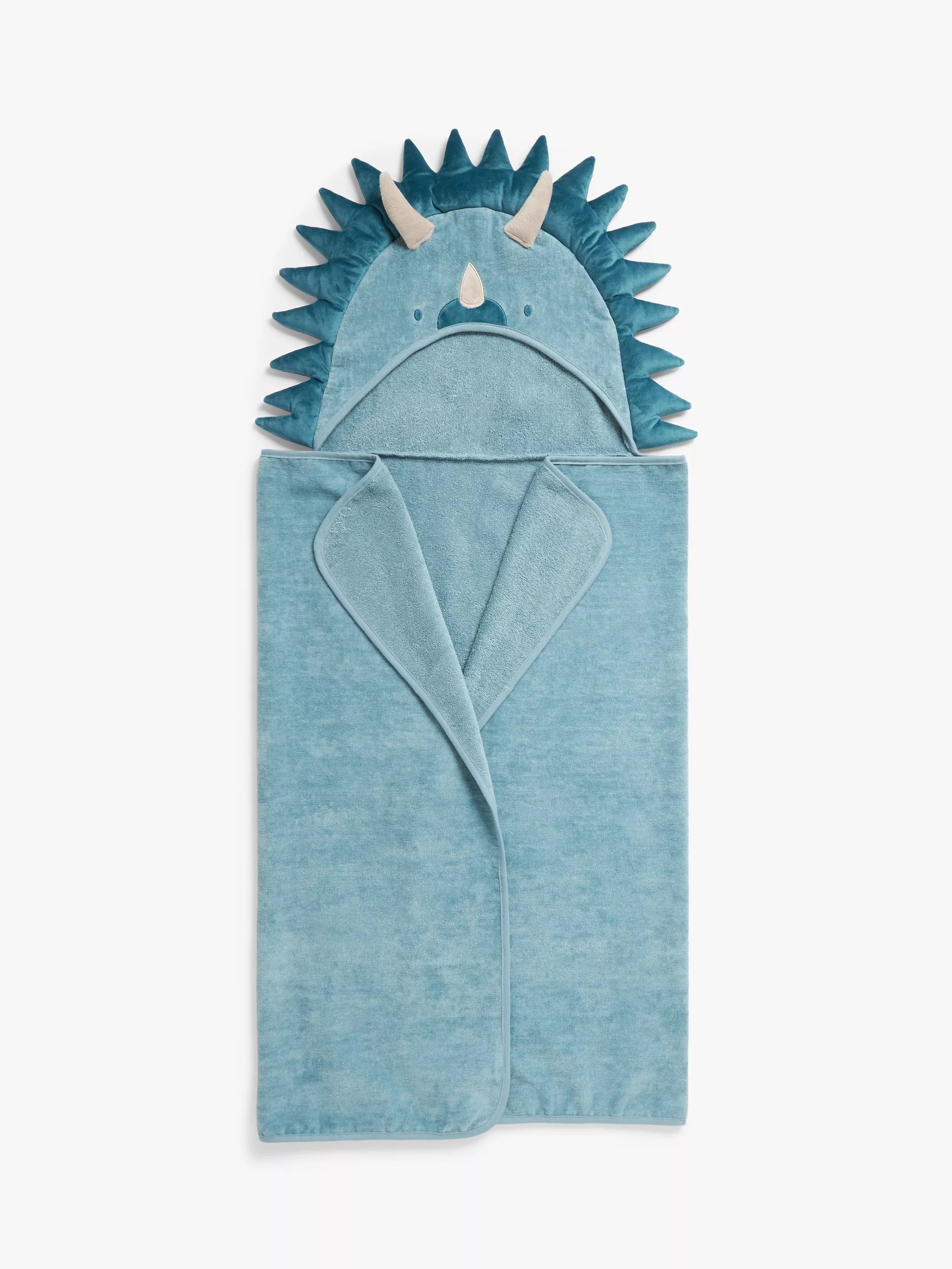 John Lewis Kids' Dino Hooded Towel, Blue/Multi - McGrocer