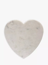 Heart-Shaped Marble Cheese Board 28cm in White