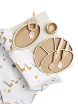 Bibado Silicone Weaning Bundle with Coverall, Plate, Bowl, Cutlery and Cup