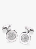 Hoxton London Cubic Zirconia Round Cufflinks - Silver Clear
