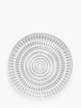 Textured Geometric Pattern Glass Cake Plate, 18cm, Clear