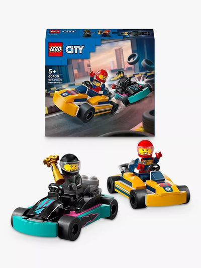City Go-Karts and Race Drivers Toy Set with 99 Pieces for Ages 5+