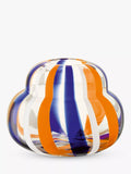 LSA International orange and blue striped glass vase, 19cm height, UK version