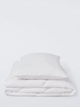 John Lewis Toddler Soft Touch Washable Duvet and Pillow Set, 4 Tog, White, Cotbed