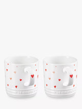Le Creuset Mini Hearts Stoneware Mug Set of 2 350ml White/Pink