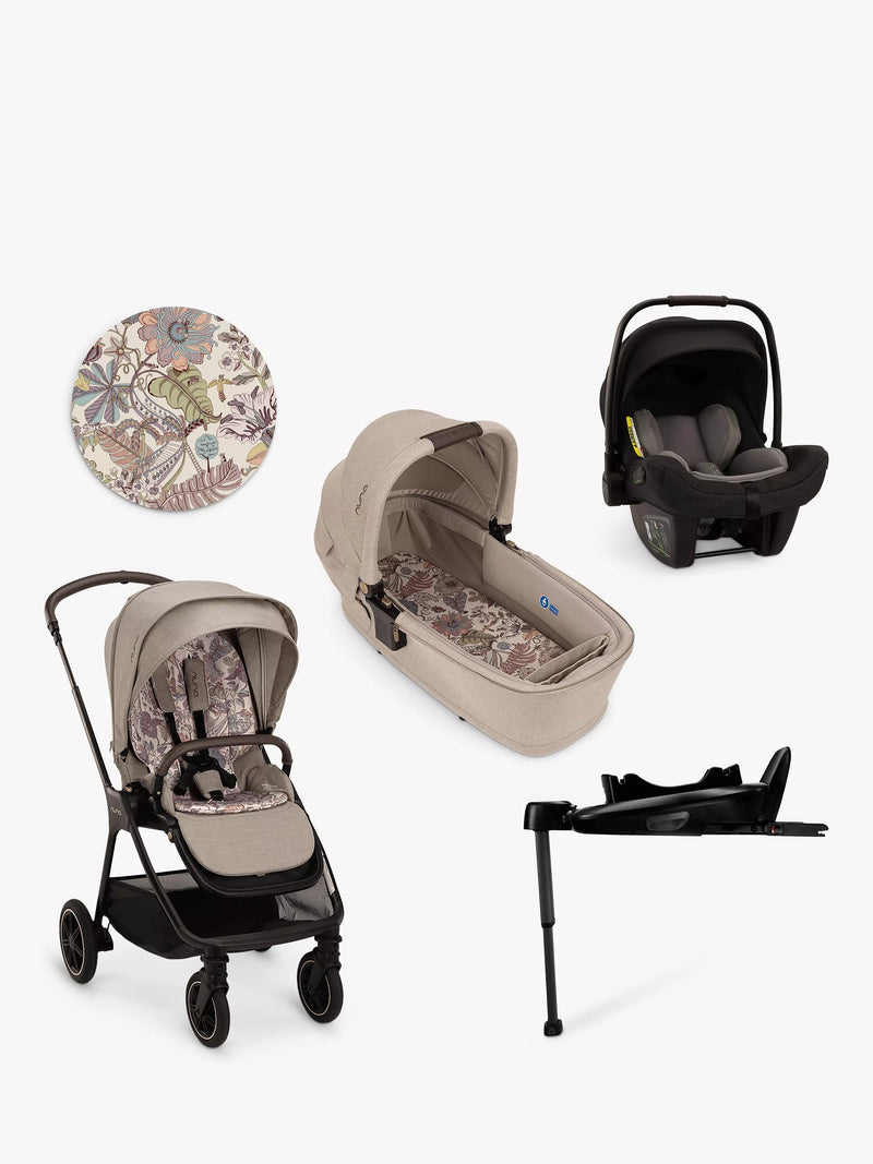 Nuna travel system bundle with pushchair, carrycot, and car seat, imported from the UK