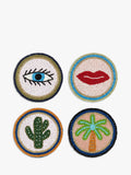 Eleanor Bowmer beaded coasters set of 4 assorted designs - British product