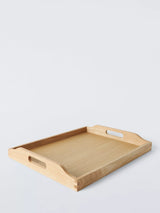 Large Oak Wood Serving Tray with Handles, FSC-Certified