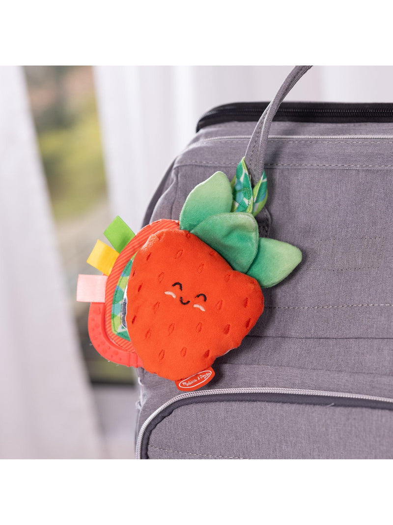 Melissa & Doug peek-a-boo strawberry take-along baby toy, imported from the UK