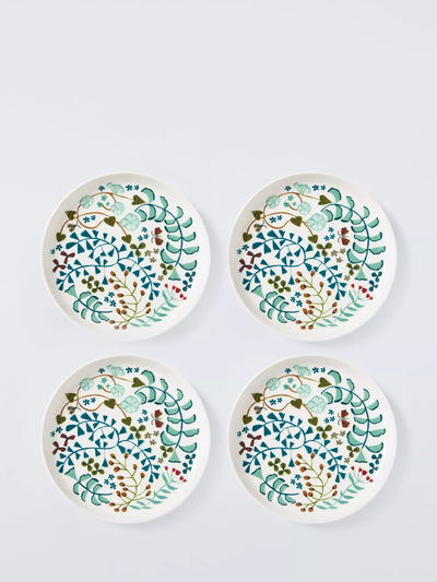 John Lewis Ulla Floral Fine Cake Plate 16.7cm, Set of 4
