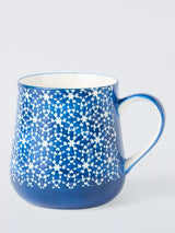 Wax Resist Kaleidoscope Large Stoneware Mug 460ml Blue