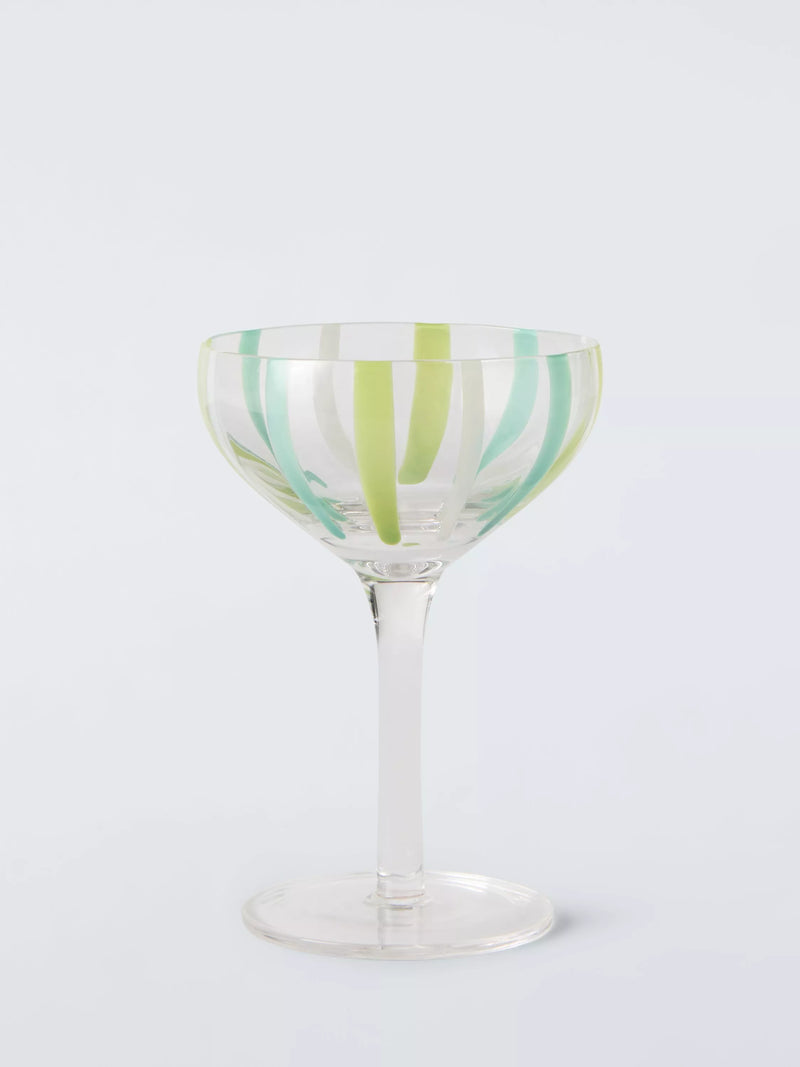 John Lewis green candy stripe cocktail glass 160ml, UK version