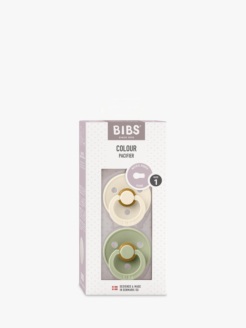 BIBS Colour Round baby soothers pack of 2 size 1 - British product