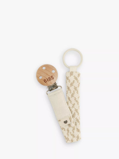 BIBS Pacifier Braided Soother Clip Ivory/Vanilla Baby Pacifier Clip