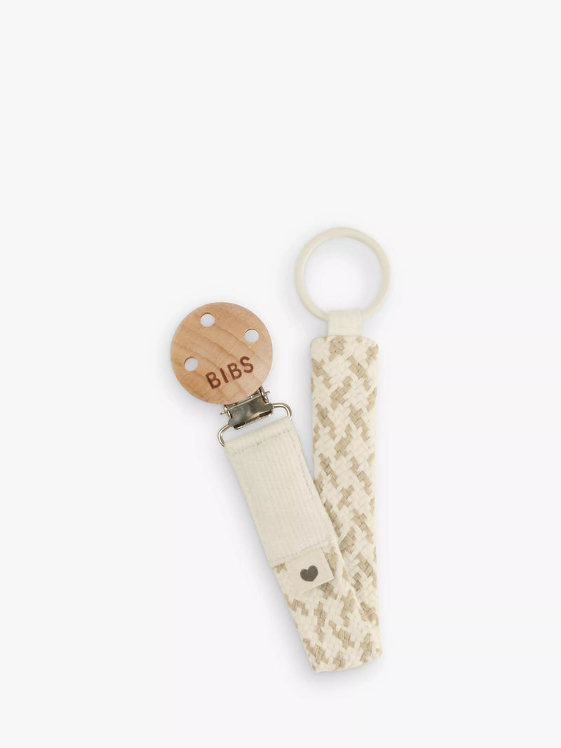 BIBS braided pacifier clip Ivory/Vanilla 22 cm - British product