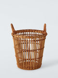 John Lewis rattan waste paper bin with open weave design, UK version