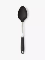Heat-Resistant Nylon Solid Spoon with Soft-Grip Silicone Handle