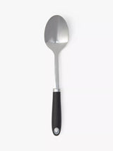 John Lewis Soft Grip Stainless Steel Solid Spoon Silver/Black Kitchen Spoon