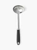 John Lewis soft grip handle stainless steel ladle in silver and black, UK version