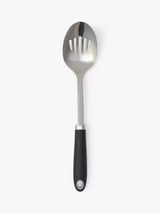 John Lewis Soft Grip Stainless Steel Slotted Spoon, Silver/Black