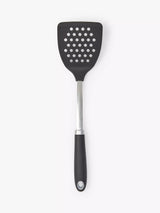 John Lewis Nylon Slotted Turner Silver Black Kitchen Tool