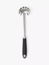 Stainless Steel Spaghetti Spoon with Soft Grip Handle, Silver and Black