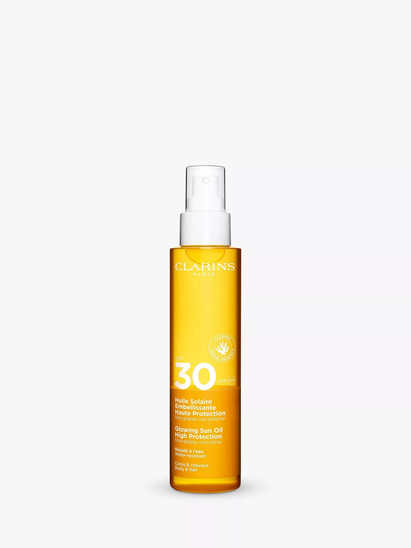 Clarins Glowing Sun Oil High Protection SPF 30 150ml - British product