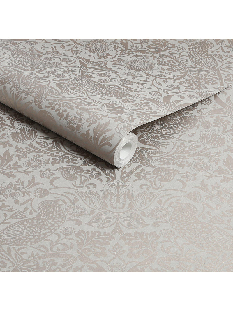 William Morris At Home Strawberry Thief Fibrous Wallpaper