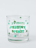 Festive Spirit Glass Tumbler 300ml with Christmas Stars Design