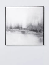 John Lewis Winter's Dream Embellished Framed Canvas Print White/Grey Wall Art 100 x 100cm