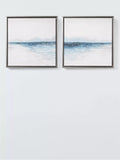 John Lewis blue coastal-inspired framed canvas prints, set of 2, 35x35cm, UK version