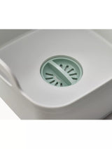 Washing-Up Bowl with Integrated Drain Plug and Food Strainer