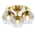 Dar Lycia Flush 3 Arm Mirror Ceiling Light Gold Ombre