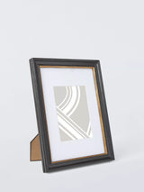 John Lewis Georgian Wood Photo Frame & Mount Black/Gold 5 x 7 (13 x 18cm)