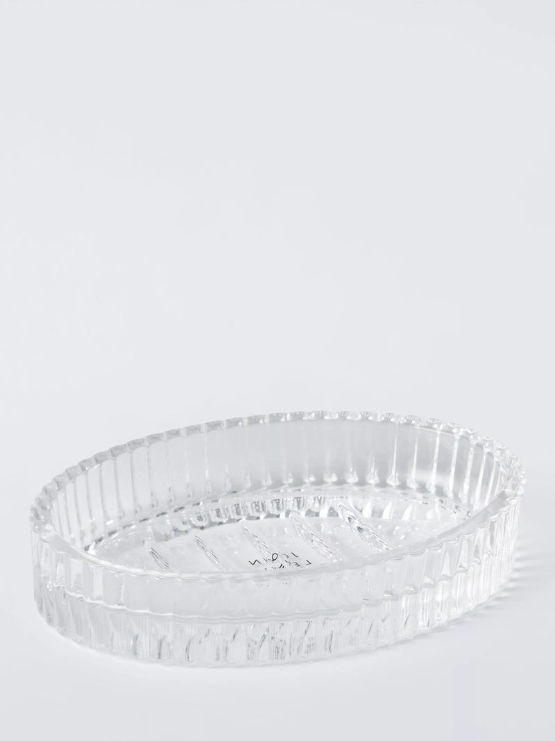 John Lewis fluted glass soap dish in clear, UK version