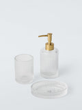 John Lewis fluted glass soap dish in clear, UK version