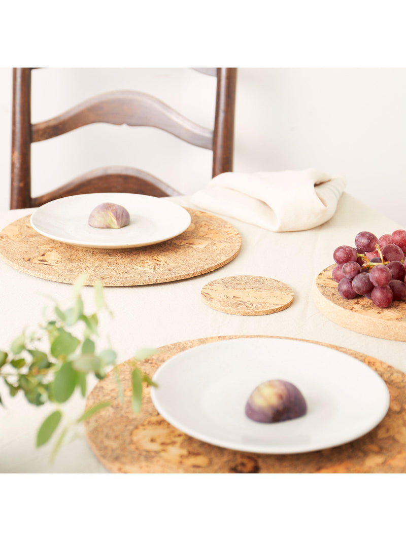 LIGA natural cork coasters set of four, UK version
